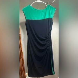 Chaps Colorblock Sheath Dress in Green and Black